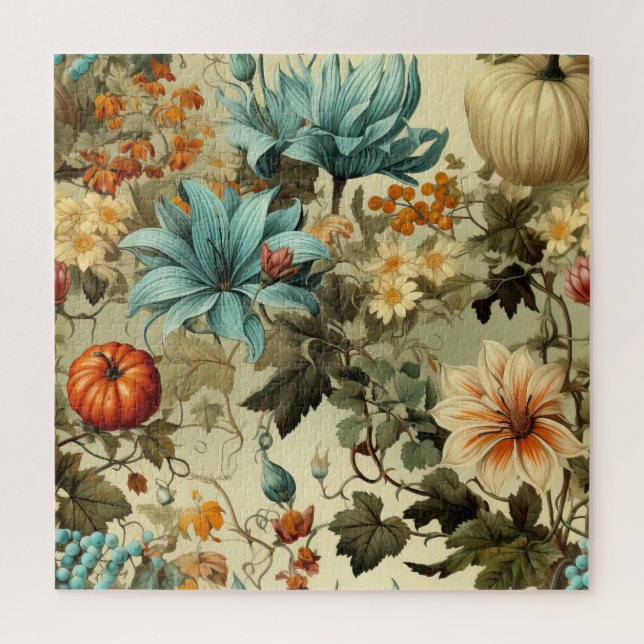 Floral Thanksgiving Vintage Pattern (5) Jigsaw Puzzle (Vertical)