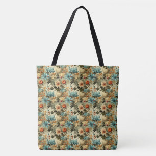 Floral Thanksgiving Vintage Pattern (5) Tote Bag