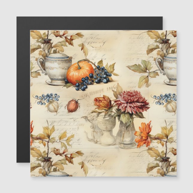 Floral Thanksgiving Vintage Pattern (7) (Front/Back)