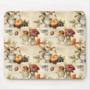 Floral Thanksgiving Vintage Pattern (7) Mouse Pad