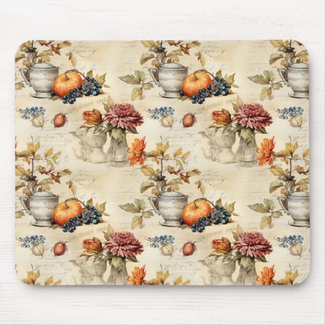 Floral Thanksgiving Vintage Pattern (7) Mouse Pad (Front)