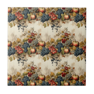 Floral Thanksgiving Vintage Pattern (9) Ceramic Tile