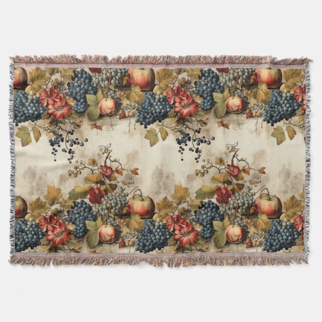 Floral Thanksgiving Vintage Pattern (9) Throw Blanket (Front)