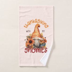 Floral Thanksgiving with my Gnomies Bath Towel Set