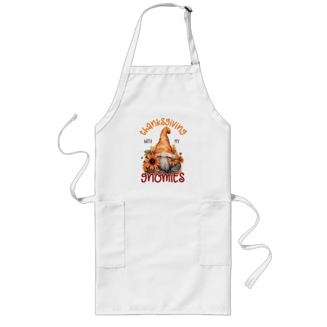 Floral Thanksgiving with my Gnomies  Long Apron (Front)