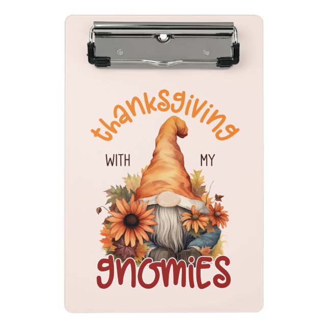Floral Thanksgiving with my Gnomies  Mini Clipboard (Front)