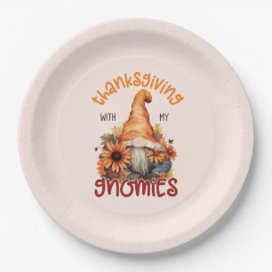 Floral Thanksgiving with my Gnomies  Paper Plate