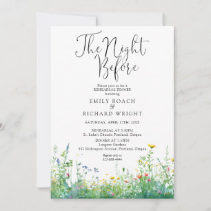 Floral The Night Before Rehearsal Dinner Invitation