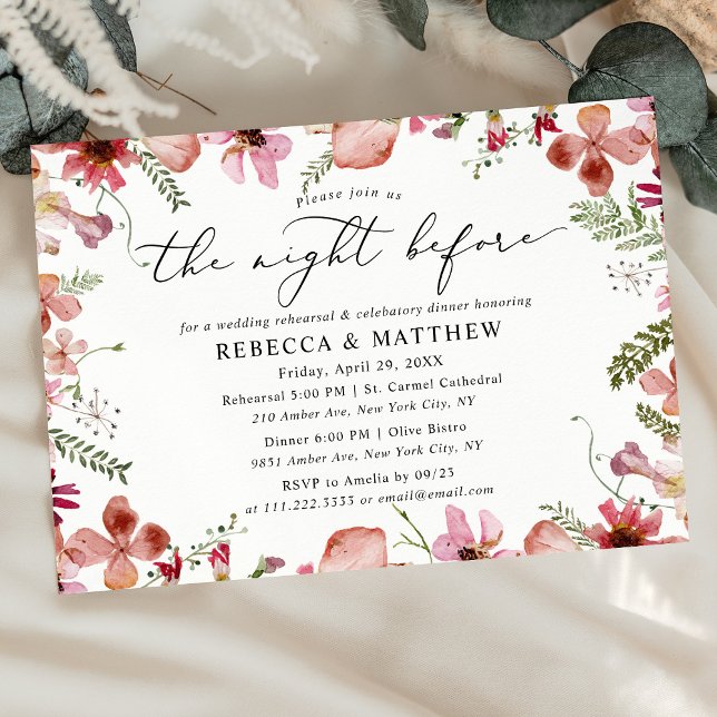 Floral The Night Before Wedding Rehearsal Dinner Invitation (Creator Uploaded)