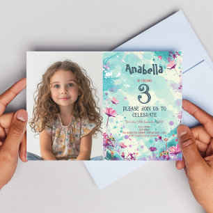 Floral Theme Birthday Party Invitation