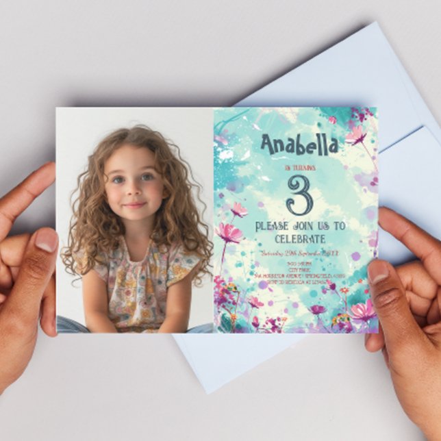 Floral Theme Birthday Party Invitation (Creator Uploaded)