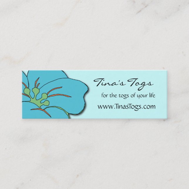 Floral Theme Care Instructions Mini Business Card (Front)