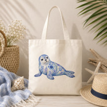 Floral Theme Pottery Art Harbour Seal
