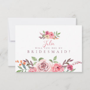 Floral Themed Bridesmaid Card