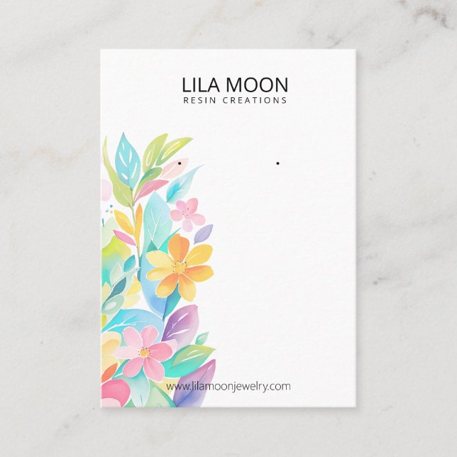 Floral Themed Earring Cards (Front)
