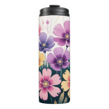 Floral Thermal Tumbler – Insulated Travel Cup