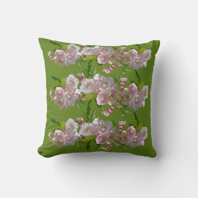 Floral Throw Pillow Decorative Pillow Flower Desig (Front)