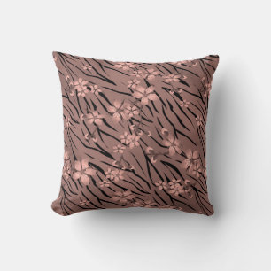 Floral tiger print cushion