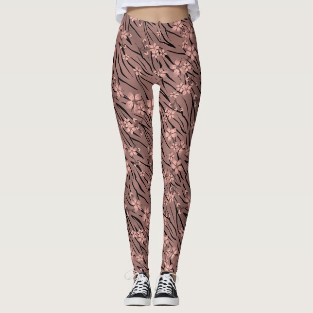 Floral tiger print leggings (Front)
