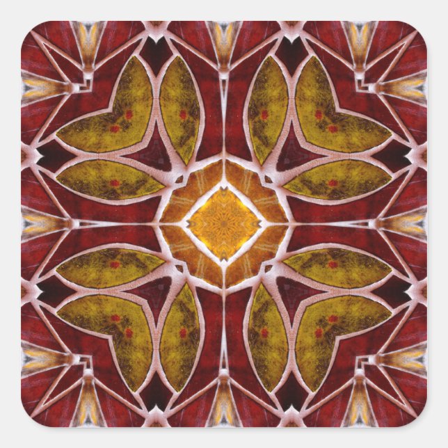 Floral Tile Square Sticker (Front)