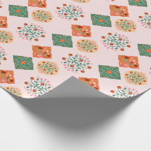 Floral Tile Wrapping Paper | Folk Garden Pattern G