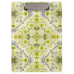 Floral tiles in green clipboard