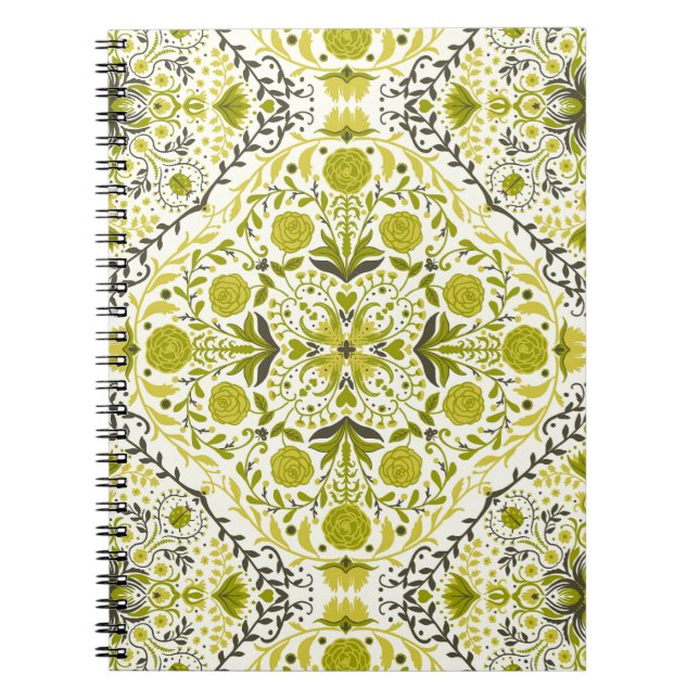 Floral tiles in green notebook (Front)