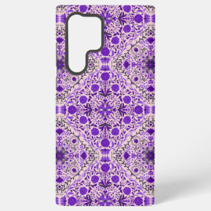 Floral tiles in violet and cotton candy pink samsung galaxy case