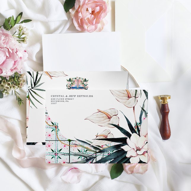 Floral Tiles | Moroccan Tropical Wedding Envelope (Creator Uploaded)