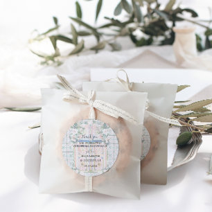 Floral Tiles   Moroccan Tropical Wedding Favour Classic Round Sticker