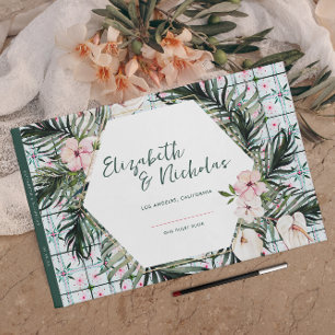 Floral Tiles   Moroccan Tropical Wedding Guest Book