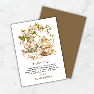 Floral Time for Tea Baby Shower Thank You Card 