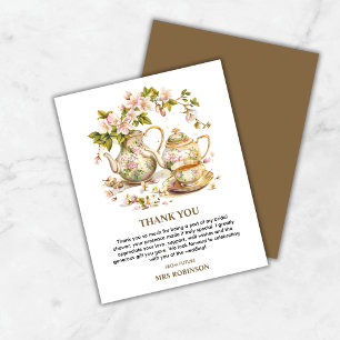Floral Time for Tea Bridal Shower Thank You Card 