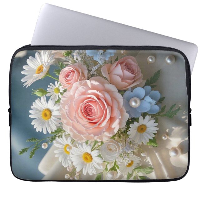 Floral Timeless elegance meets whispered romance Laptop Sleeve (Front)