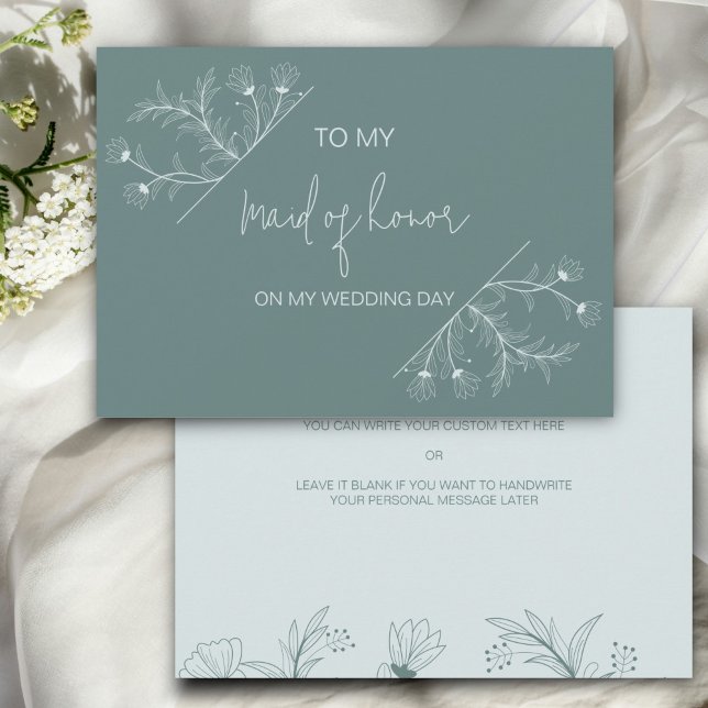  Floral To my Maid of Honour on My Wedding Day car Invitation (Creator Uploaded)