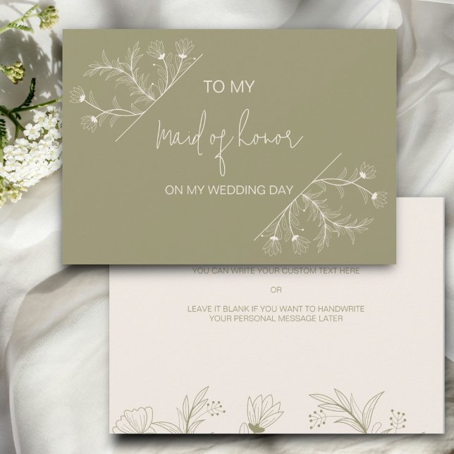  Floral To my Maid of Honour on My Wedding Day car Invitation (Creator Uploaded)