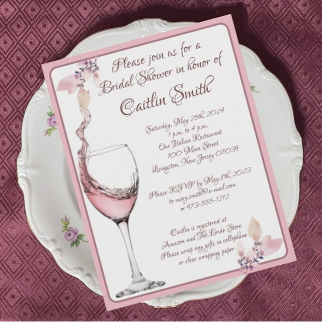 "Floral Toast", Dusty Rose Bridal Shower Invitation (Creator Uploaded)