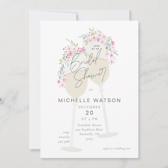 Floral Toast Invitation (Front)