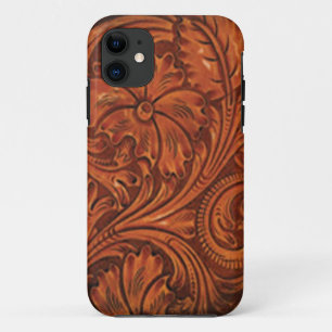 floral tooled leather style iphone iPhone 11 case
