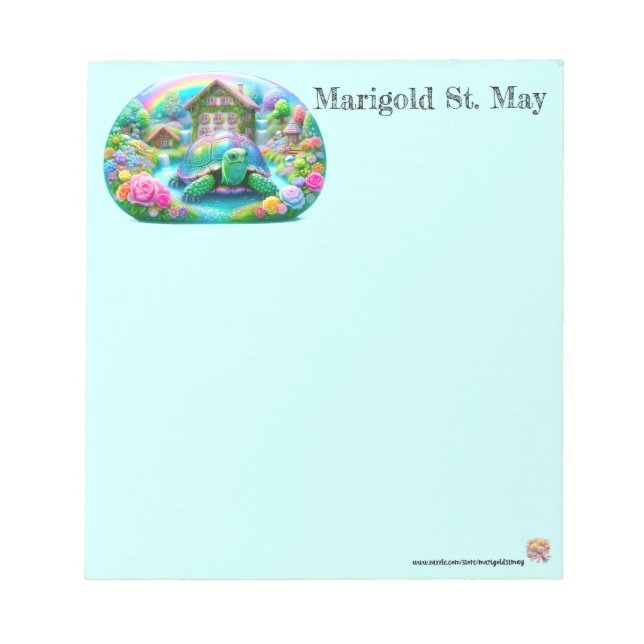 Floral Tortoise Notepad (Front)