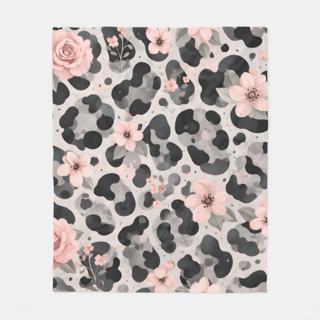 Floral Tortoiseshell Fleece Blanket (Front)