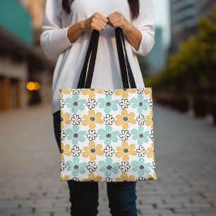 Floral Tote Bag, Cute Daisy Tote, Colourful Flower