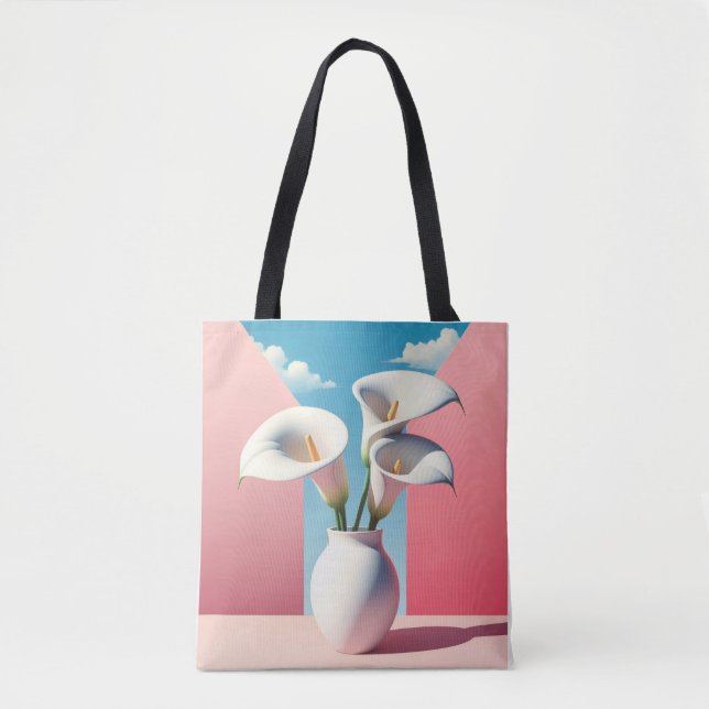 Floral Tote Bag- Cute Flower Pot Design. Bag (Front)