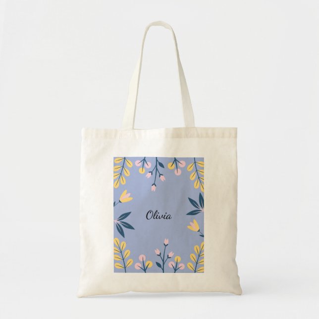 Floral Tote Bag - Personalised (Front)