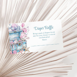 Floral Treasure Chest Underwater Diaper Raffle Enclosure Card