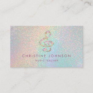 floral treble clef music business card