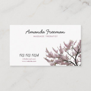 Floral Tree Massage Therapist Business Card