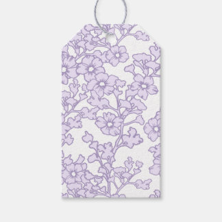 Floral Trellis Purple - White Gift Tags