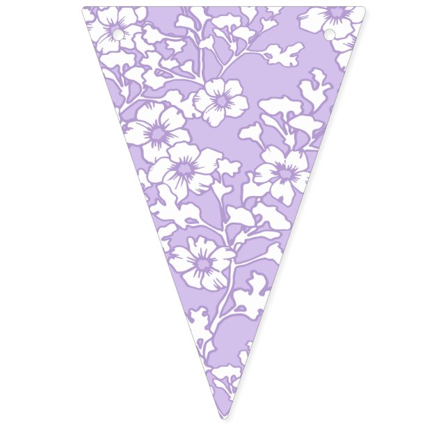 Floral Trellis White - Purple Bunting (First Flag)