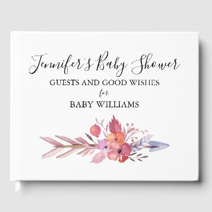 Floral Tribal Arrow Baby Shower Guest Book